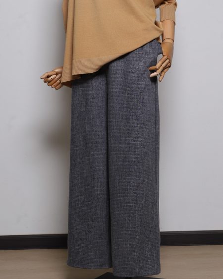 Seluar Muslimah Cotton Linen Palazzo in Dark Grey