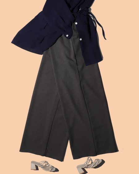 Seluar Muslimah Cotton Linen Palazzo in Olive Green