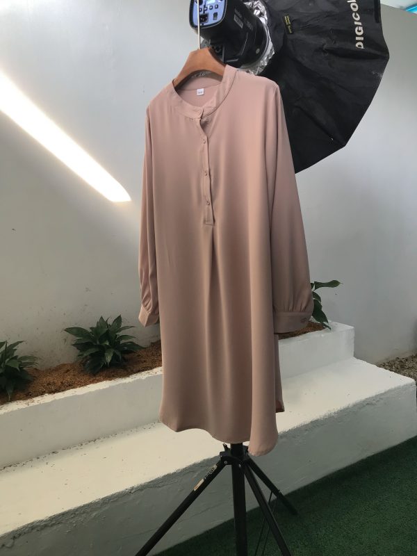 Blouse Labuh Muslimah Laila TA Series Long Tops In Dusty Rose (*IMPROVED material)(*IMPROVED cutting )