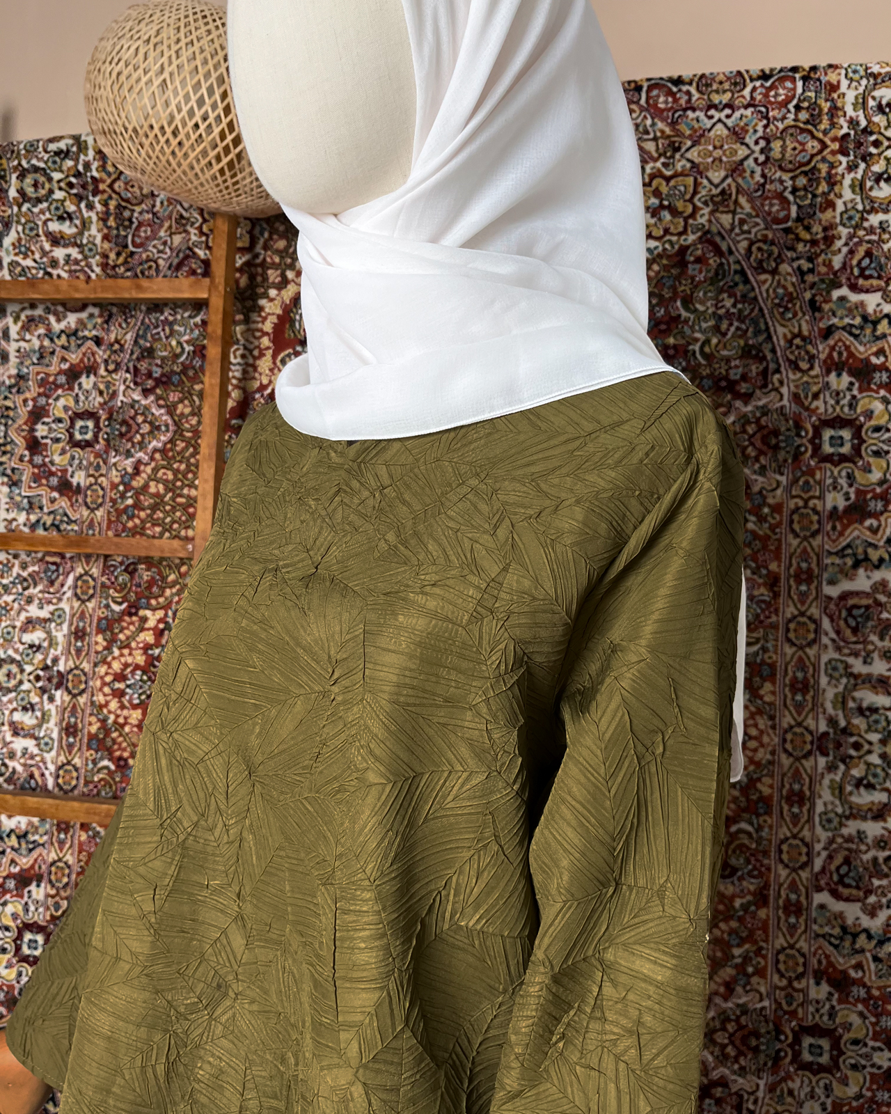 Tiara Ironless Tops in Olive Majestic - Image 2