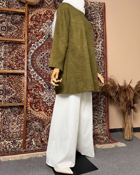 Tiara Ironless Tops in Olive Majestic