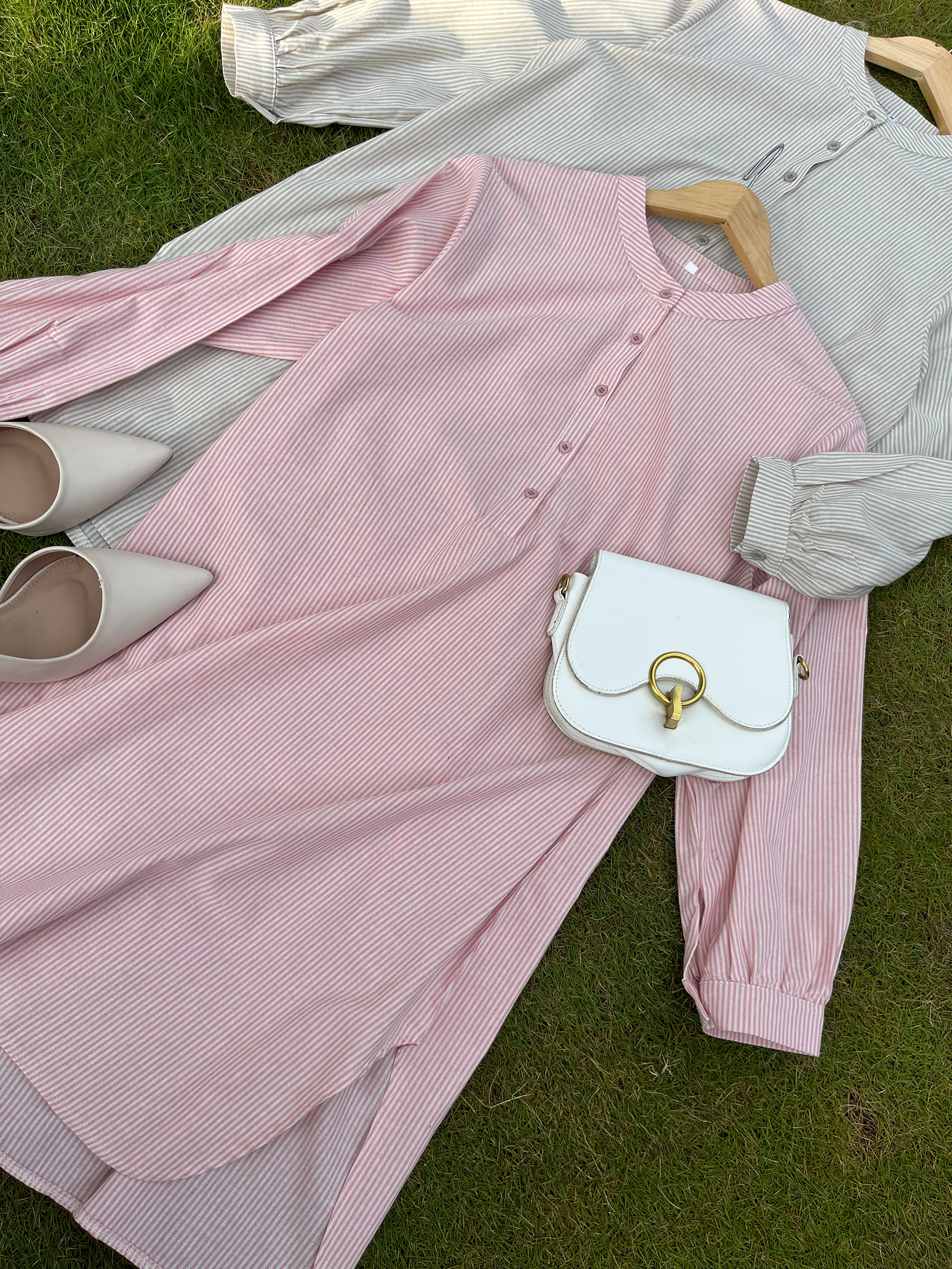 Aurora Stripe Tops in Pink