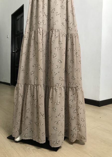 Anggun Floral Skirt Muslimah in Pink Belacan