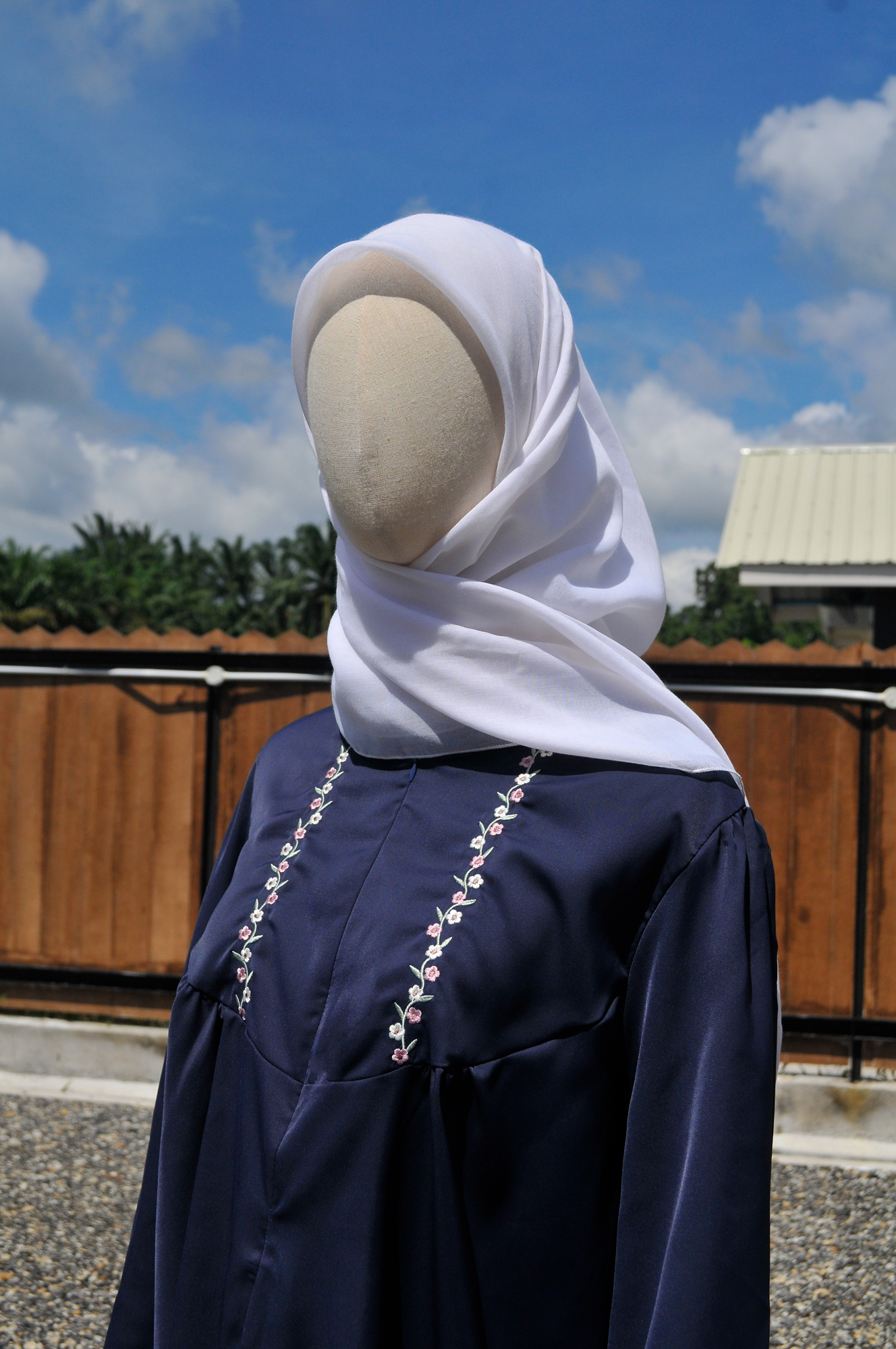 Amani Embroidered Tops in Navy Blue - Image 4