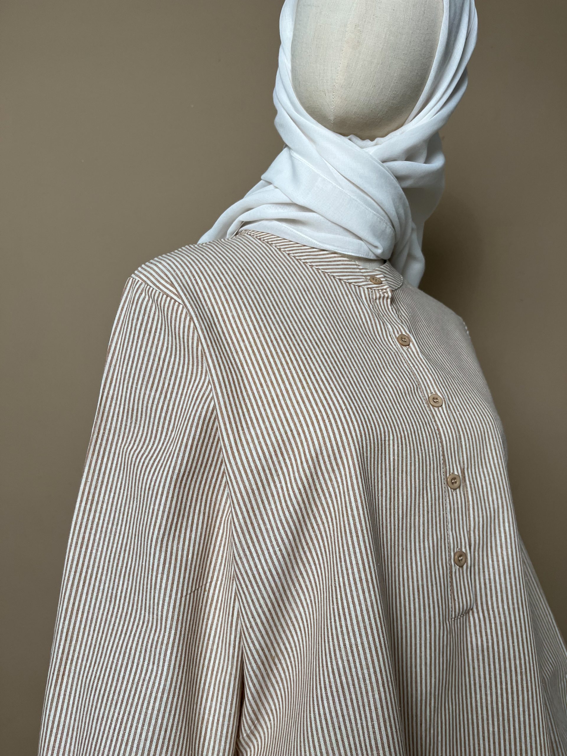 Aurora Stripe Tops in Latte - Image 2