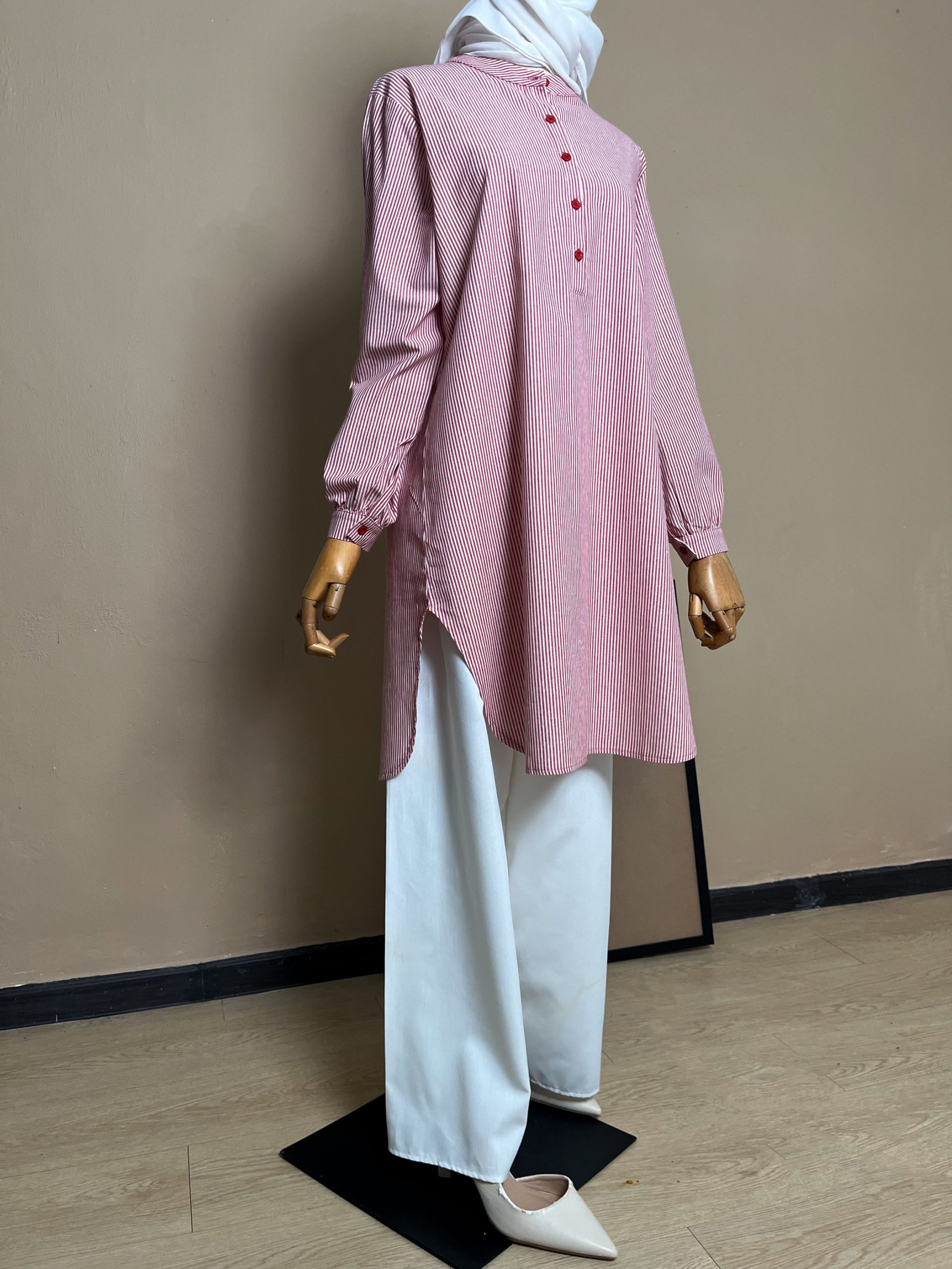 Aurora Stripe Tops in Sweet Red