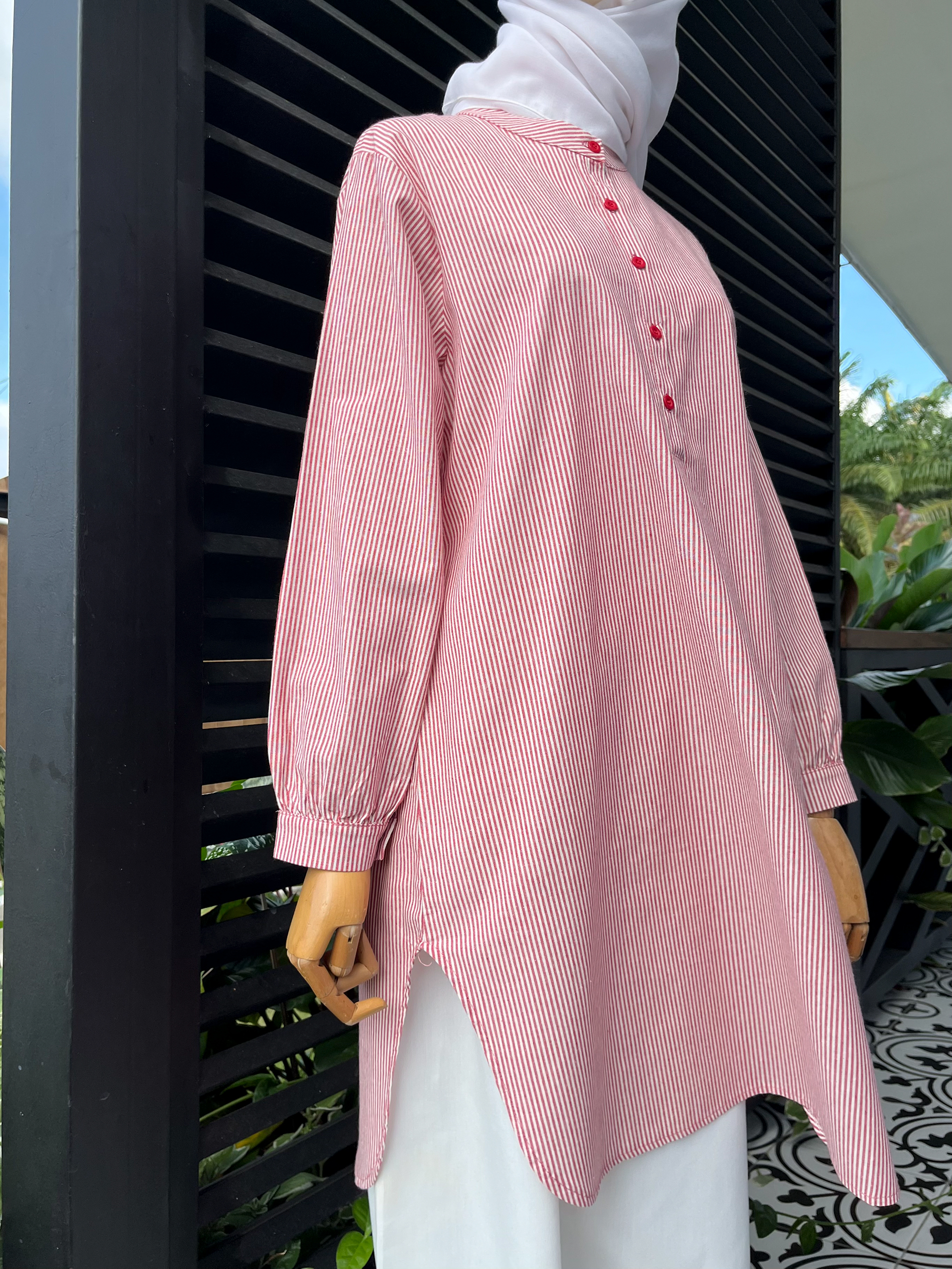 Aurora Stripe Tops in Sweet Red