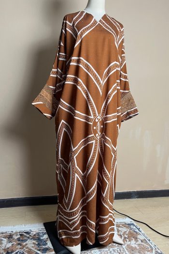 Dayang Exclusive Kaftan Dress in Rich Brown