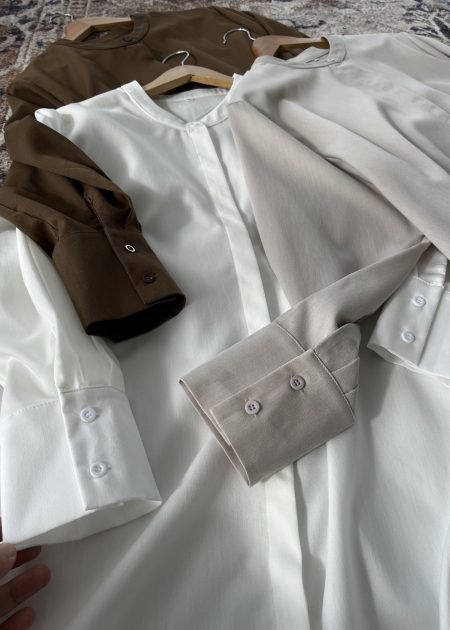 Blouse Labuh Muslimah Dania Long Tops In White
