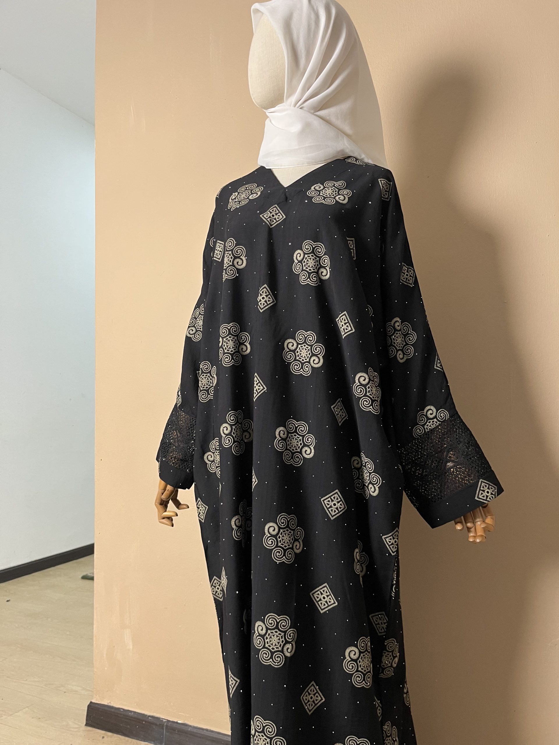 Lateefa Luxe Kaftan Dress in Black