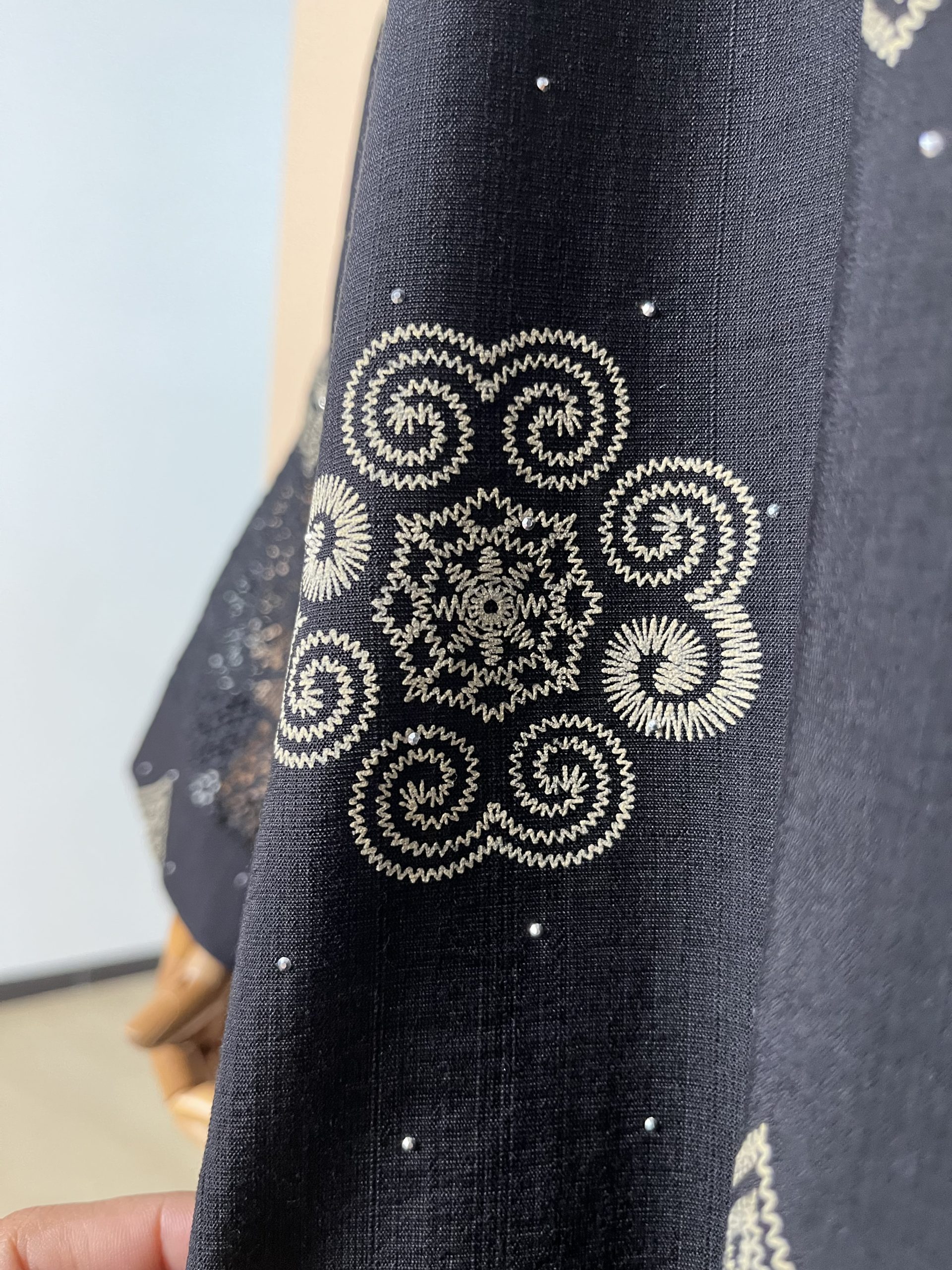 Lateefa Luxe Kaftan Dress in Black - Image 5