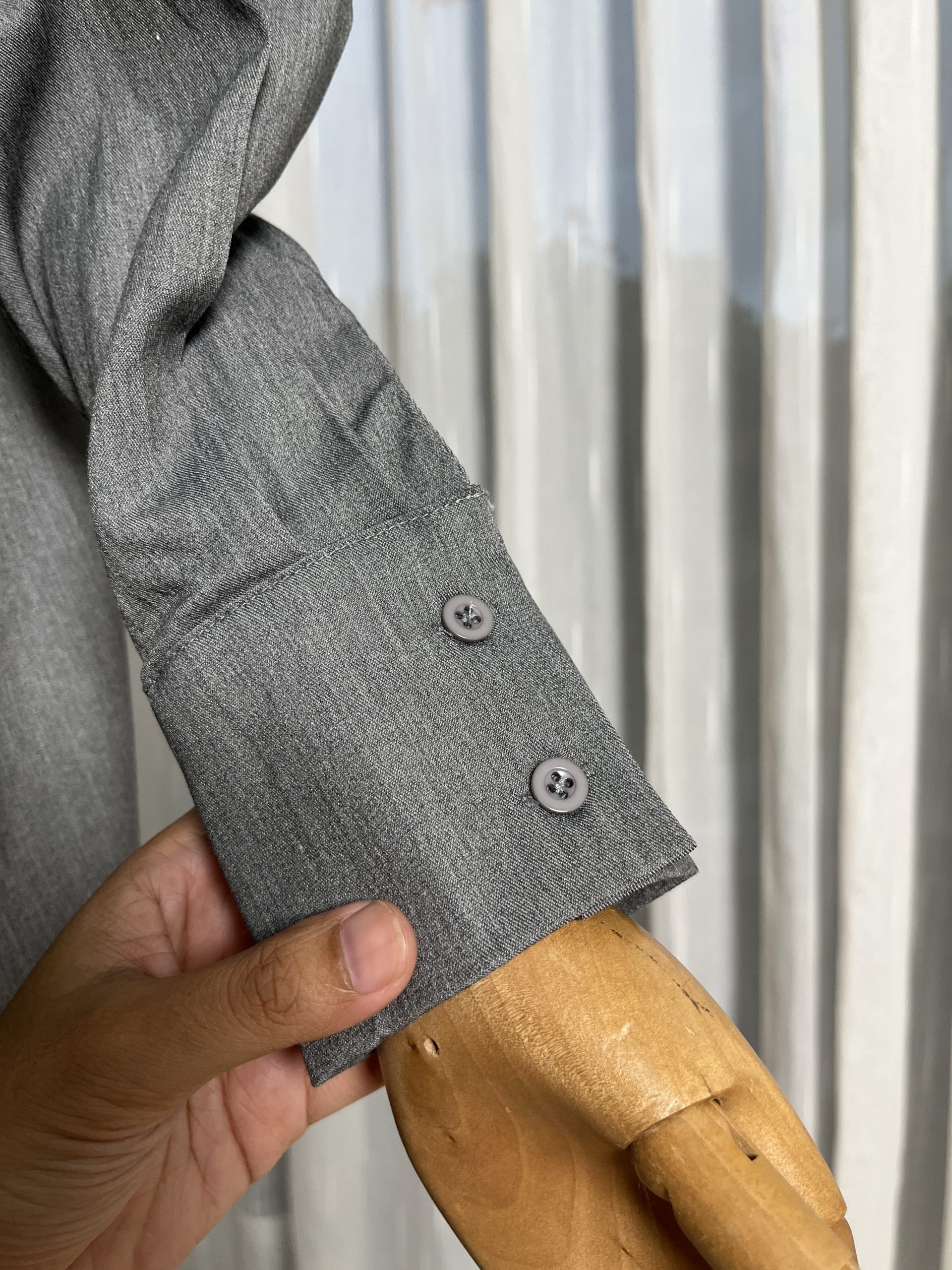 Blouse Labuh Muslimah Dania Long Tops In Dark Grey - Image 3