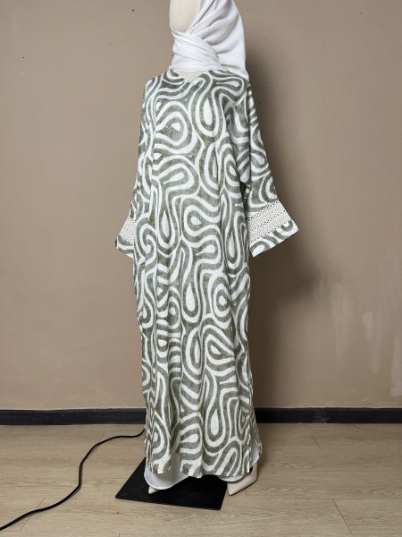 Lateefa Luxe Kaftan Dress in Seaweed