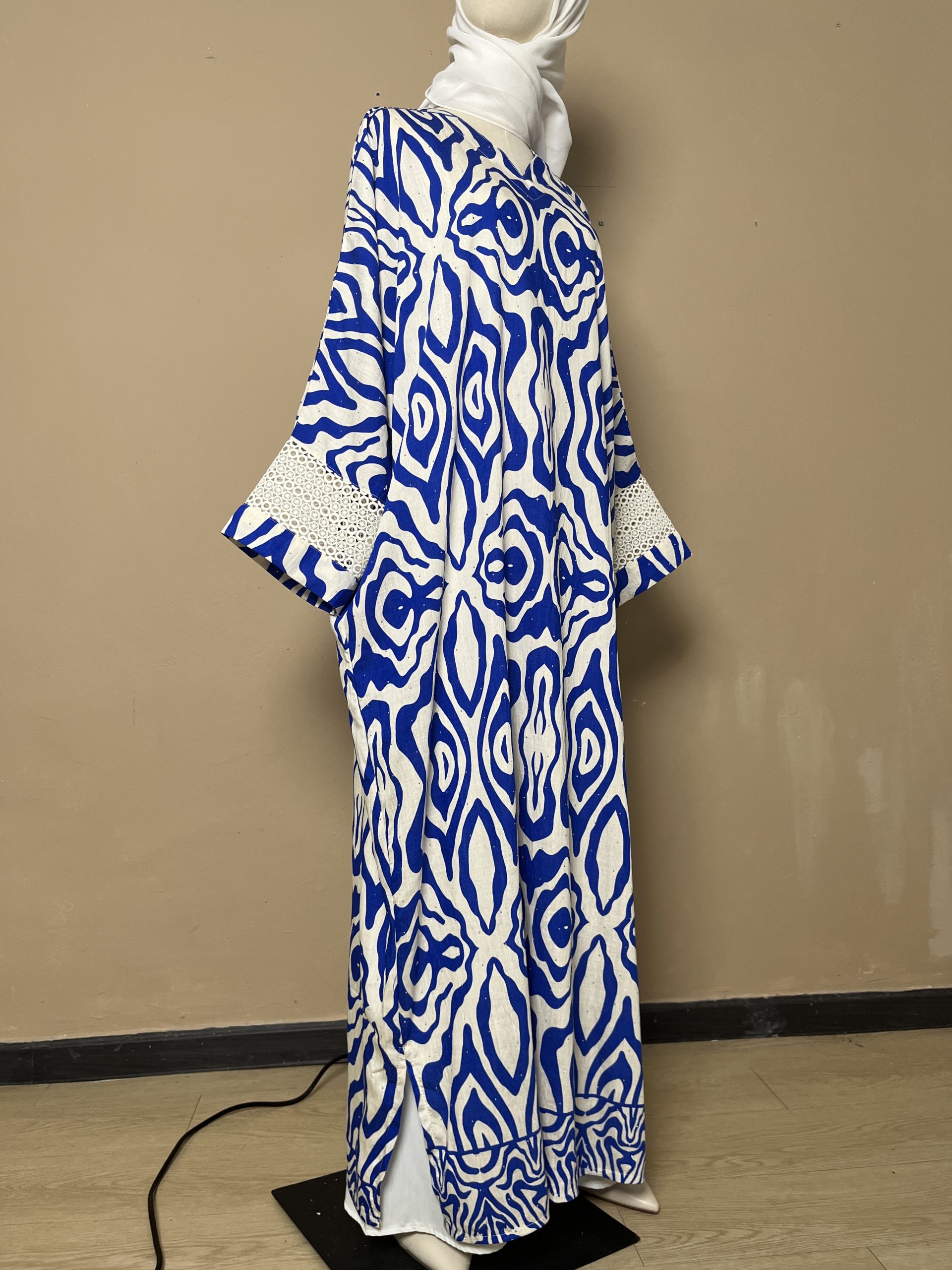 Lateefa Luxe Kaftan Dress in Royal Blue - Image 4