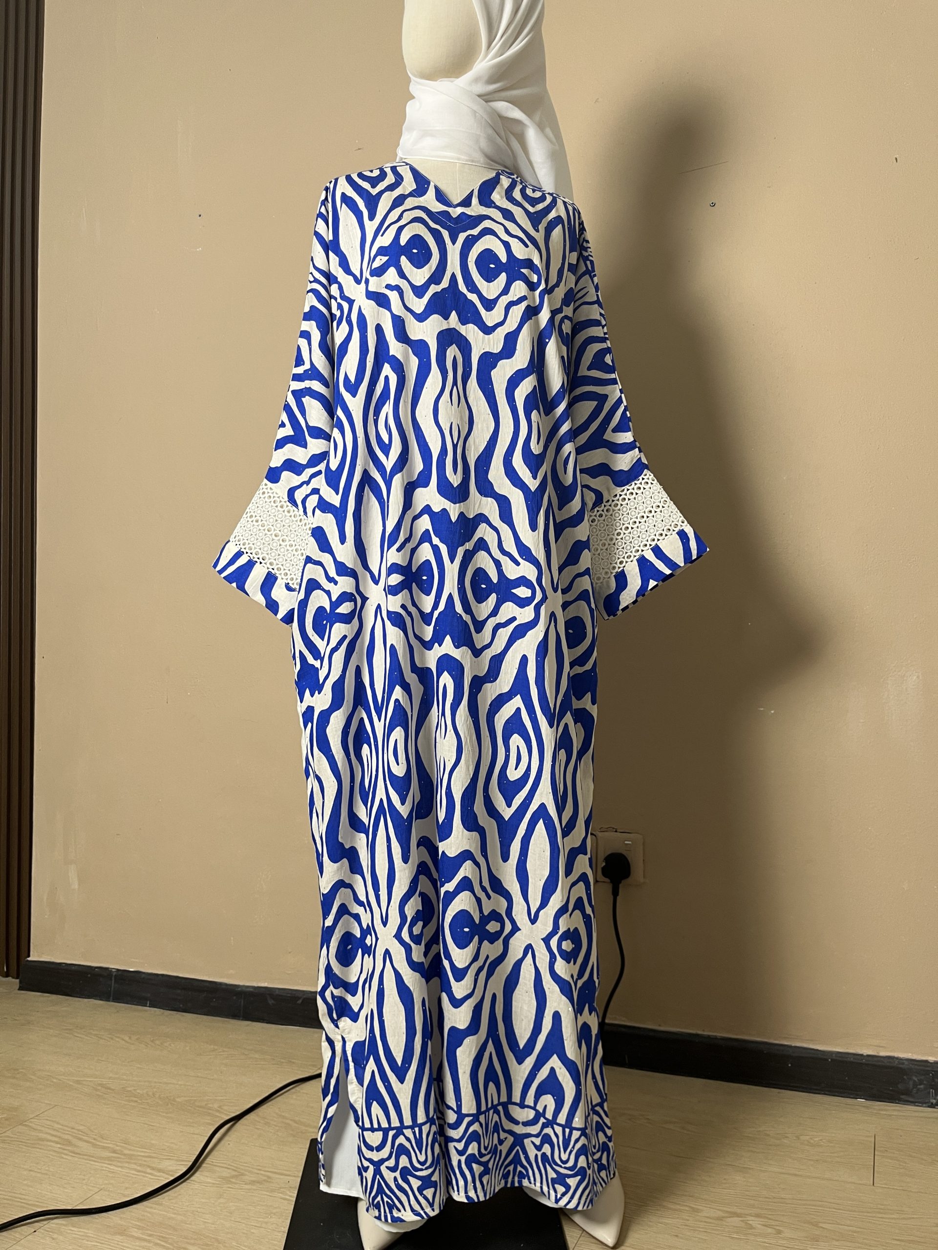Lateefa Luxe Kaftan Dress in Royal Blue - Image 5