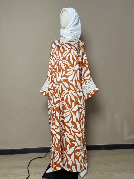Lateefa Luxe Kaftan Dress in Tangerine