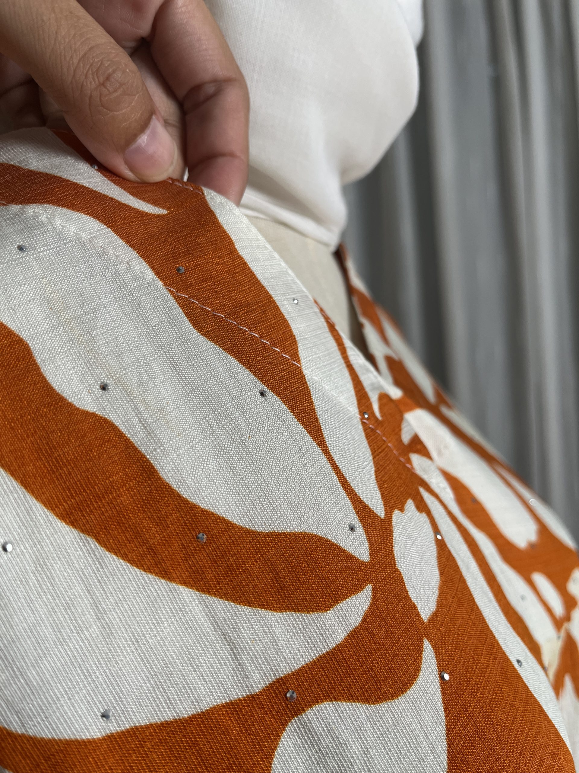 Lateefa Luxe Kaftan Dress in Tangerine - Image 3