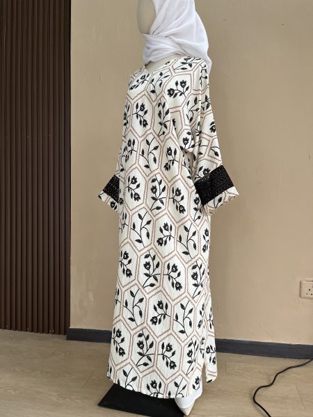 Lateefa Luxe Kaftan Dress in Black Vin