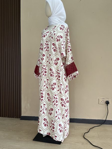 Lateefa Luxe Kaftan Dress in Maroon Vin