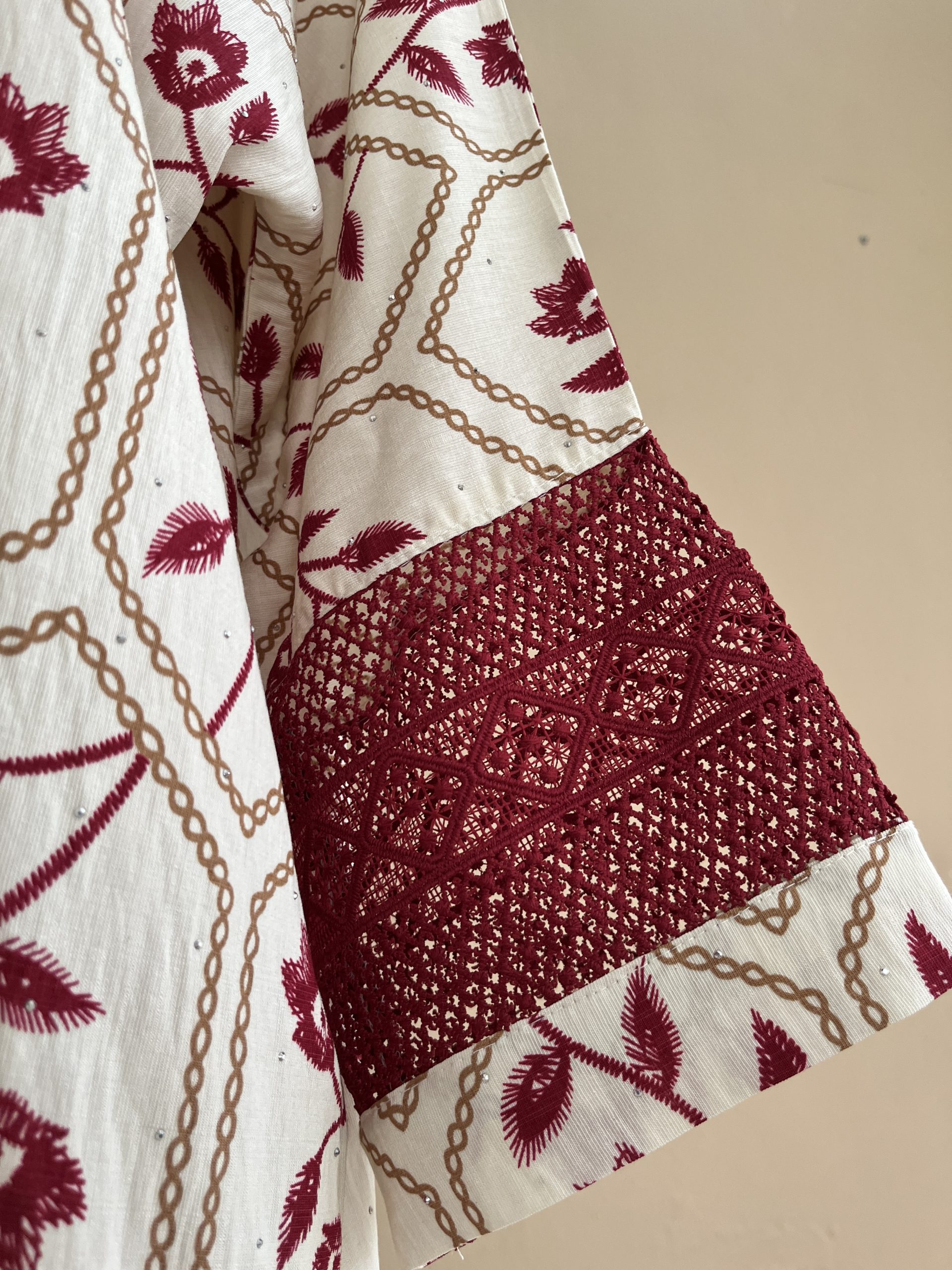 Lateefa Luxe Kaftan Dress in Maroon Vin - Image 5