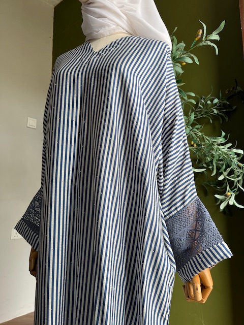 Serene Luxed Kaftan Lace in Smoky Blue - Image 8