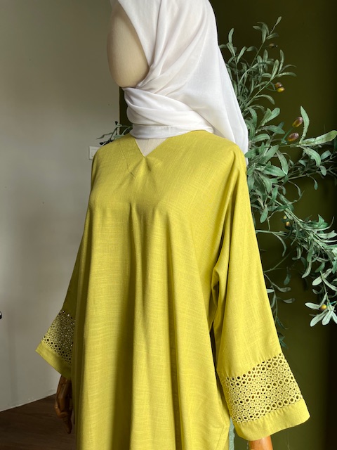 Ameera Exclusive Kaftan Luxe in Lime Green - Image 3