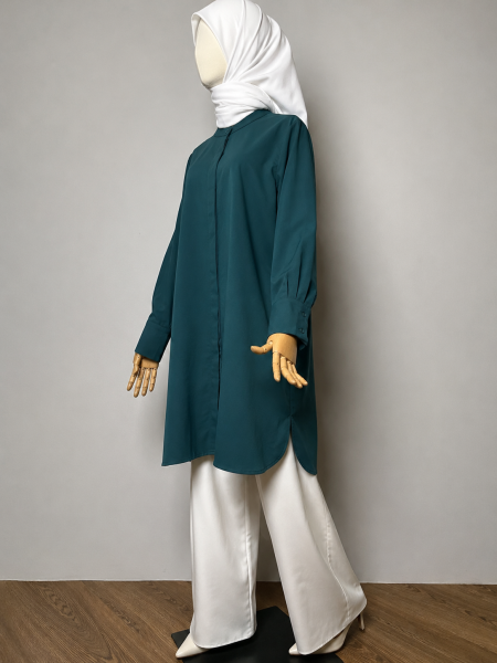 Blouse Labuh Muslimah Dania Long Tops In Emerald green
