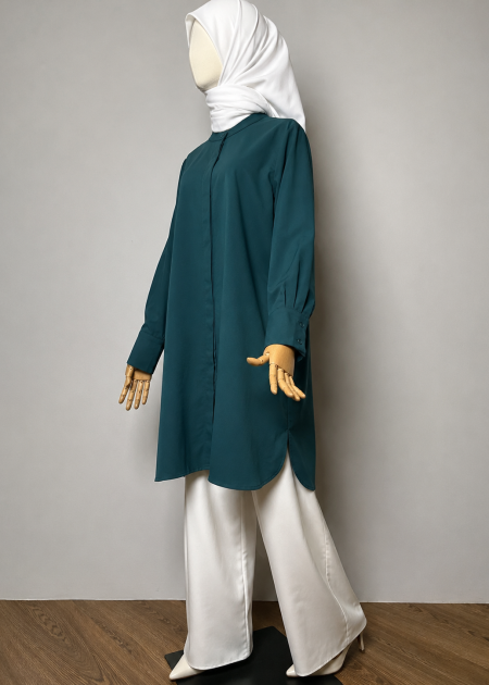 Blouse Labuh Muslimah Dania Long Tops In Emerald green