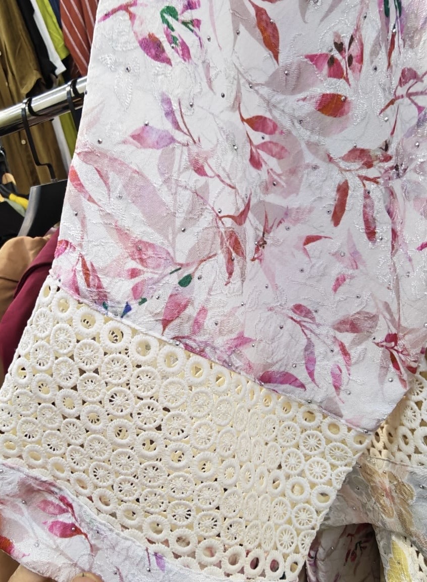 Zairra Luxe Kaftan Dress in Rosé Petals - Image 2