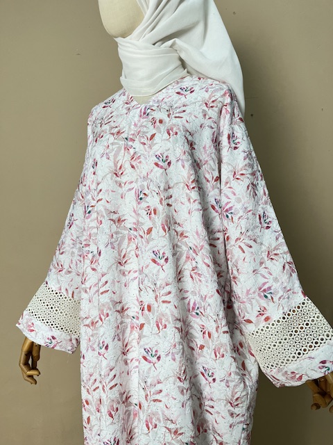 Zairra Luxe Kaftan Dress in Rosé Petals - Image 5