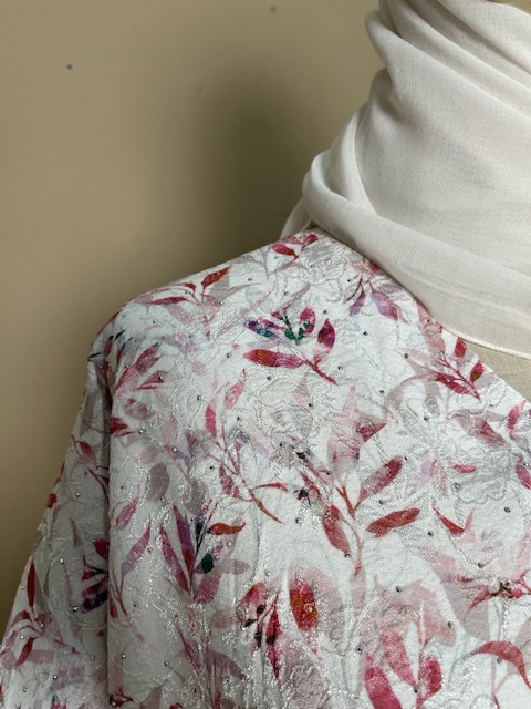Zairra Luxe Kaftan Dress in Rosé Petals - Image 4