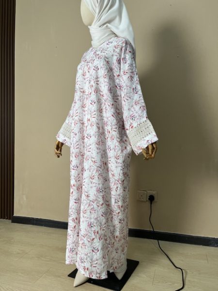 Zairra Luxe Kaftan Dress in Rosé Petals