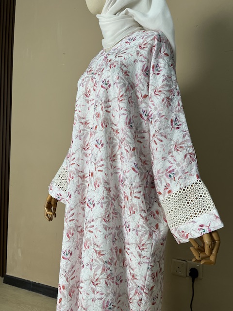 Zairra Luxe Kaftan Dress in Rosé Petals - Image 2