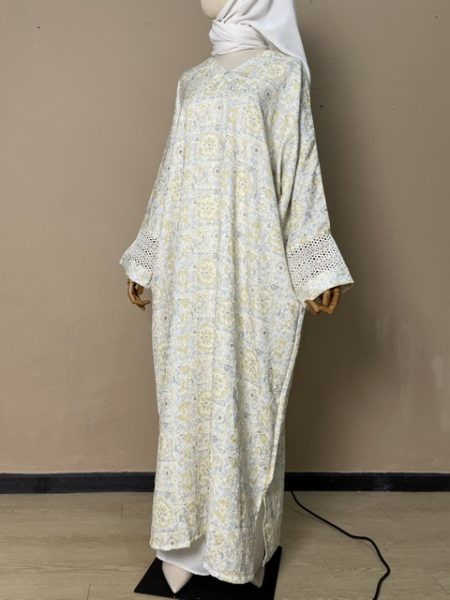 Zairra Luxe Kaftan Dress in Crystal Yellow