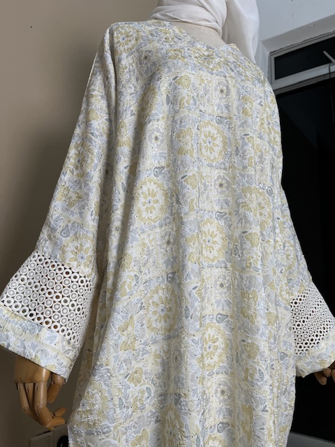 Zairra Luxe Kaftan Dress in Crystal Yellow - Image 3