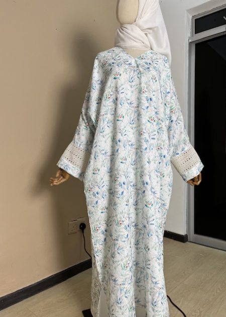 Zairra Luxe Kaftan Dress in Ocean Muse