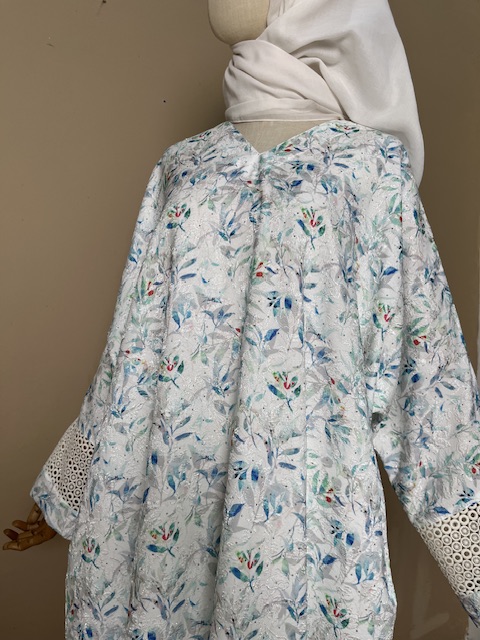 Zairra Luxe Kaftan Dress in Ocean Muse - Image 4