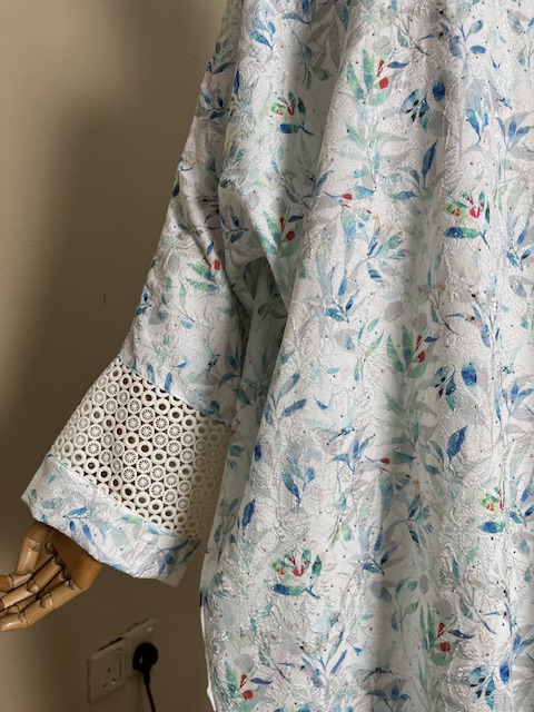 Zairra Luxe Kaftan Dress in Ocean Muse - Image 3
