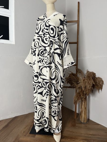 Lumiera Luxe Kaftan Dress in Midnight Black