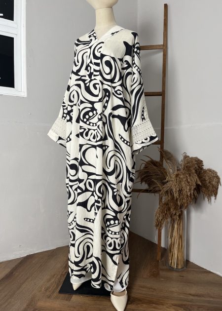 Lumiera Luxe Kaftan Dress in Midnight Black