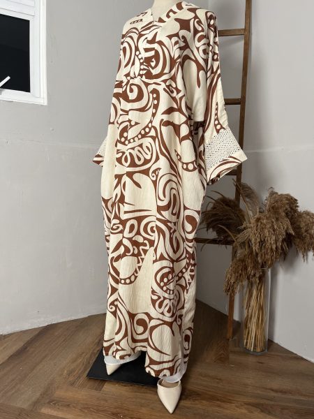 Lumiera Luxe Kaftan Dress in Umber Brown