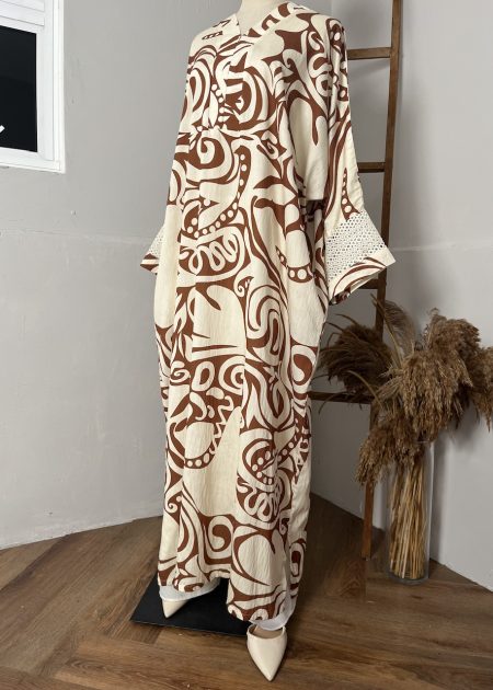 Lumiera Luxe Kaftan Dress in Umber Brown