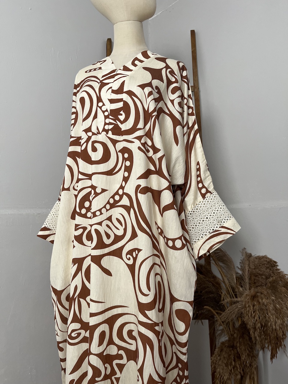 Lumiera Luxe Kaftan Dress in Umber Brown - Image 6