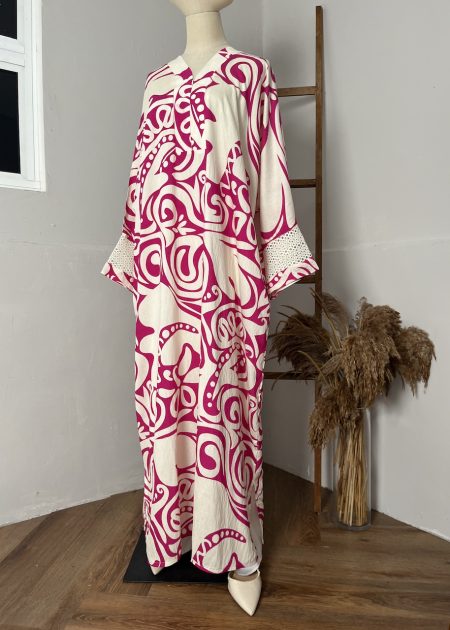 Lumiera Luxe Kaftan Dress in Deep Pink (LU)