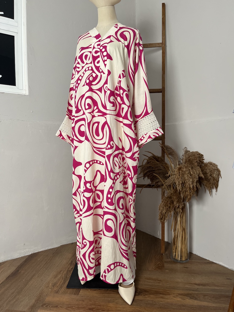 Lumiera Luxe Kaftan Dress in Deep Pink