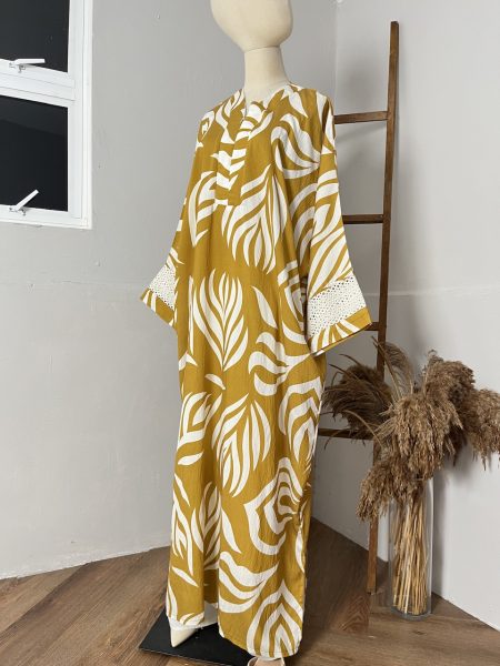 Lumiera Luxe Kaftan Dress in Mustard