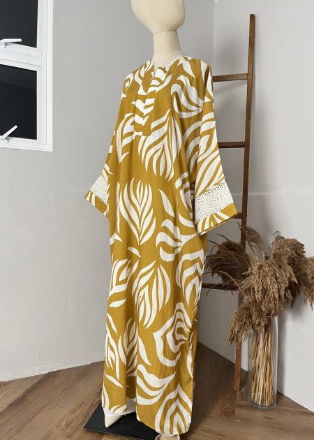 Lumiera Luxe Kaftan Dress in Mustard