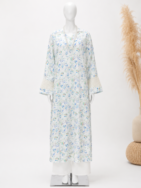 Zairra Luxe Kaftan Dress in Ocean Muse