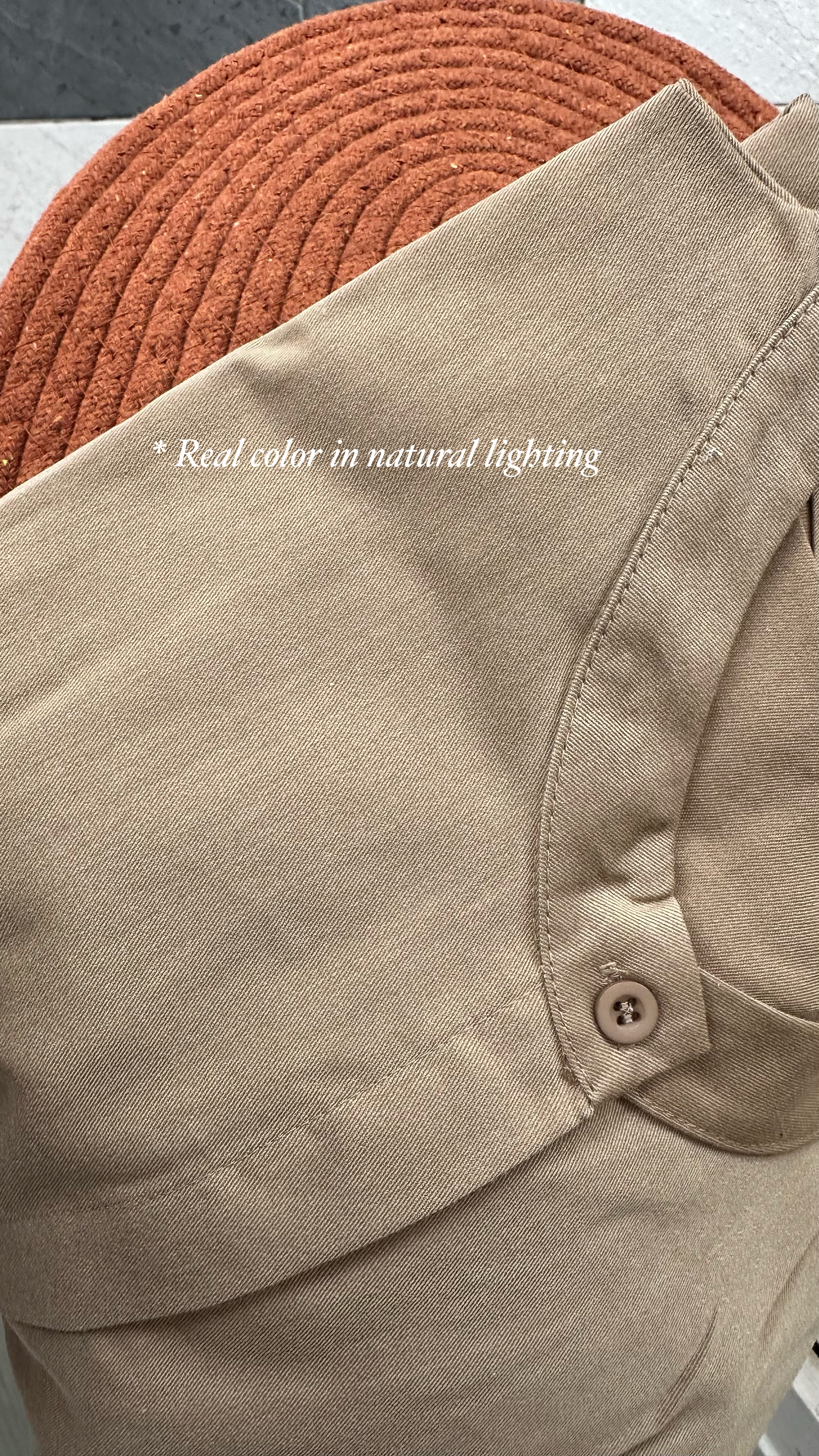 Blouse Labuh Muslimah Dania Long Tops In Beige Brown - Image 2