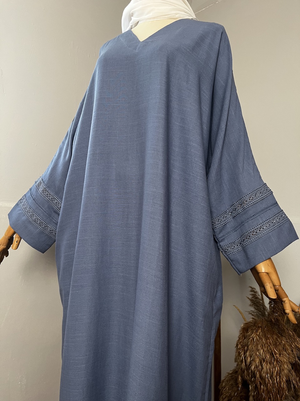 Ameera Exclusive Kaftan Luxe in Dusty Blue - Image 5